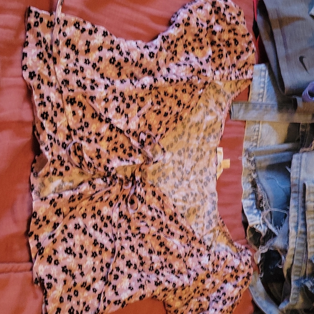 Pink floral shirt
